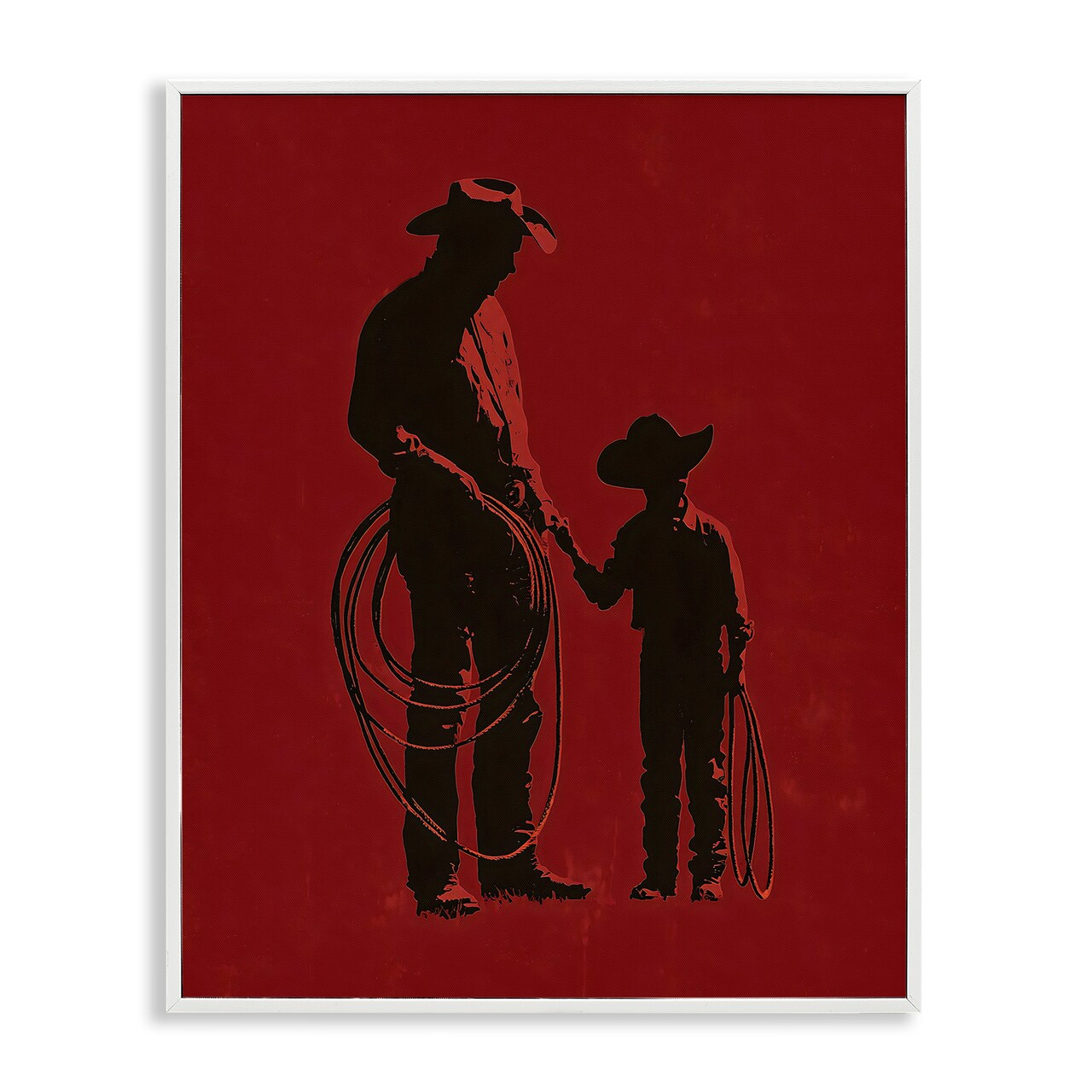 Stupell Industries Burgundy Cowboy Father & Son Framed Giclee, design by Arlington Prints